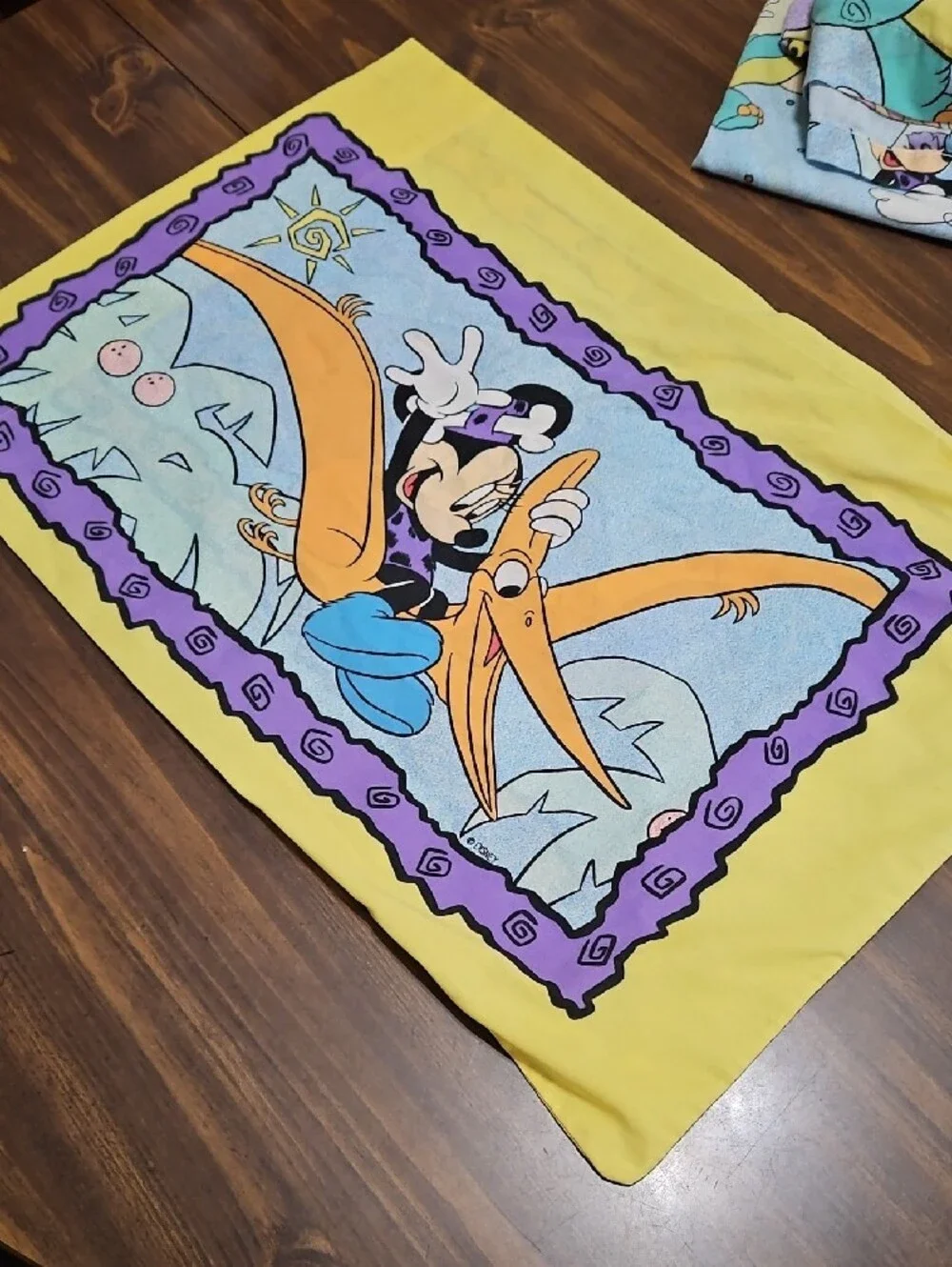 Vintage 80s Disney Mickey & Minnie Stone Age Twin Sheet Set (3 Piece)
